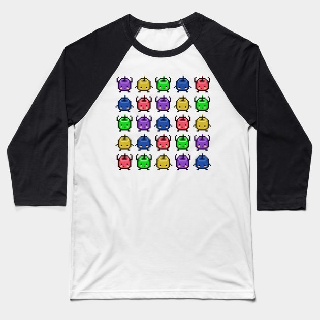 Stardew Valley Junimo Party Baseball T-Shirt by StebopDesigns